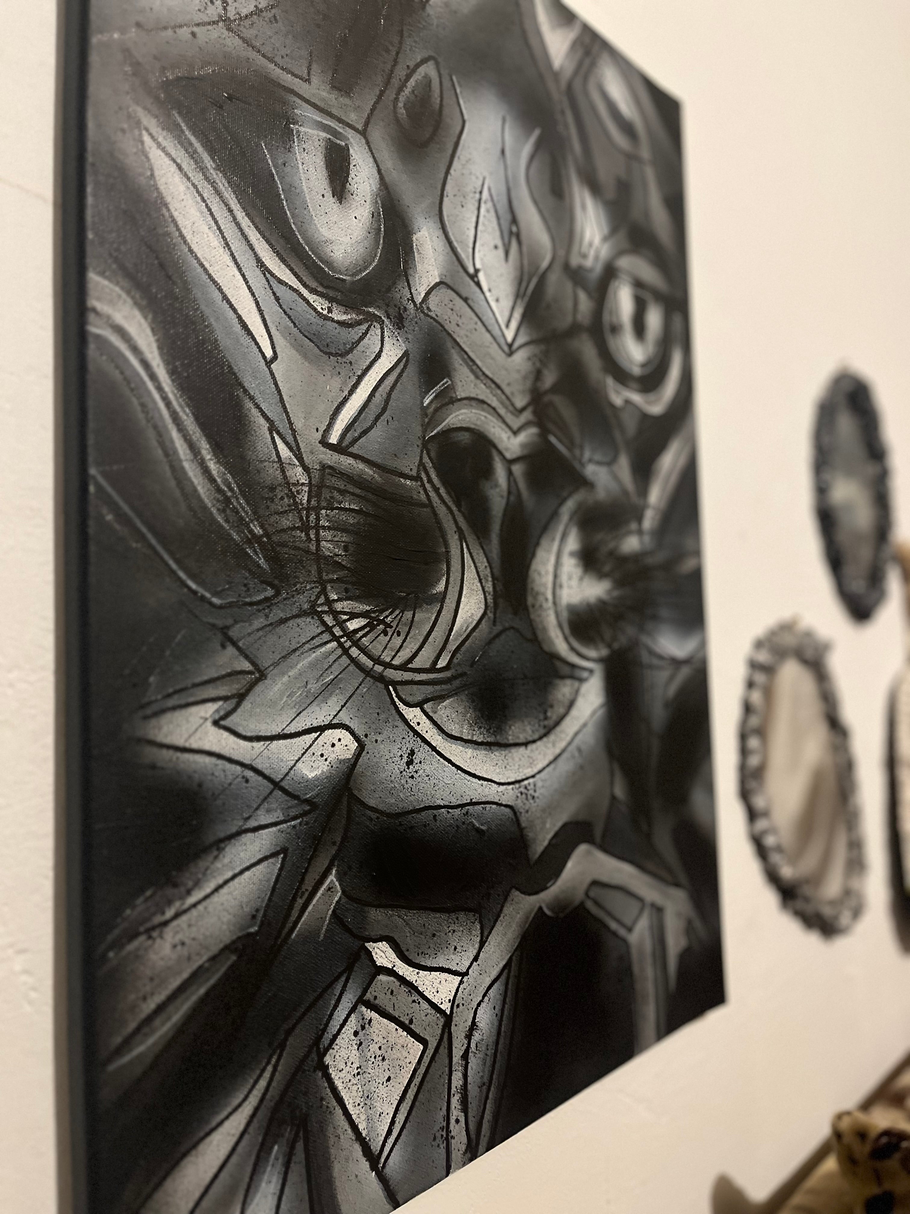 Black and White Abstract Painting