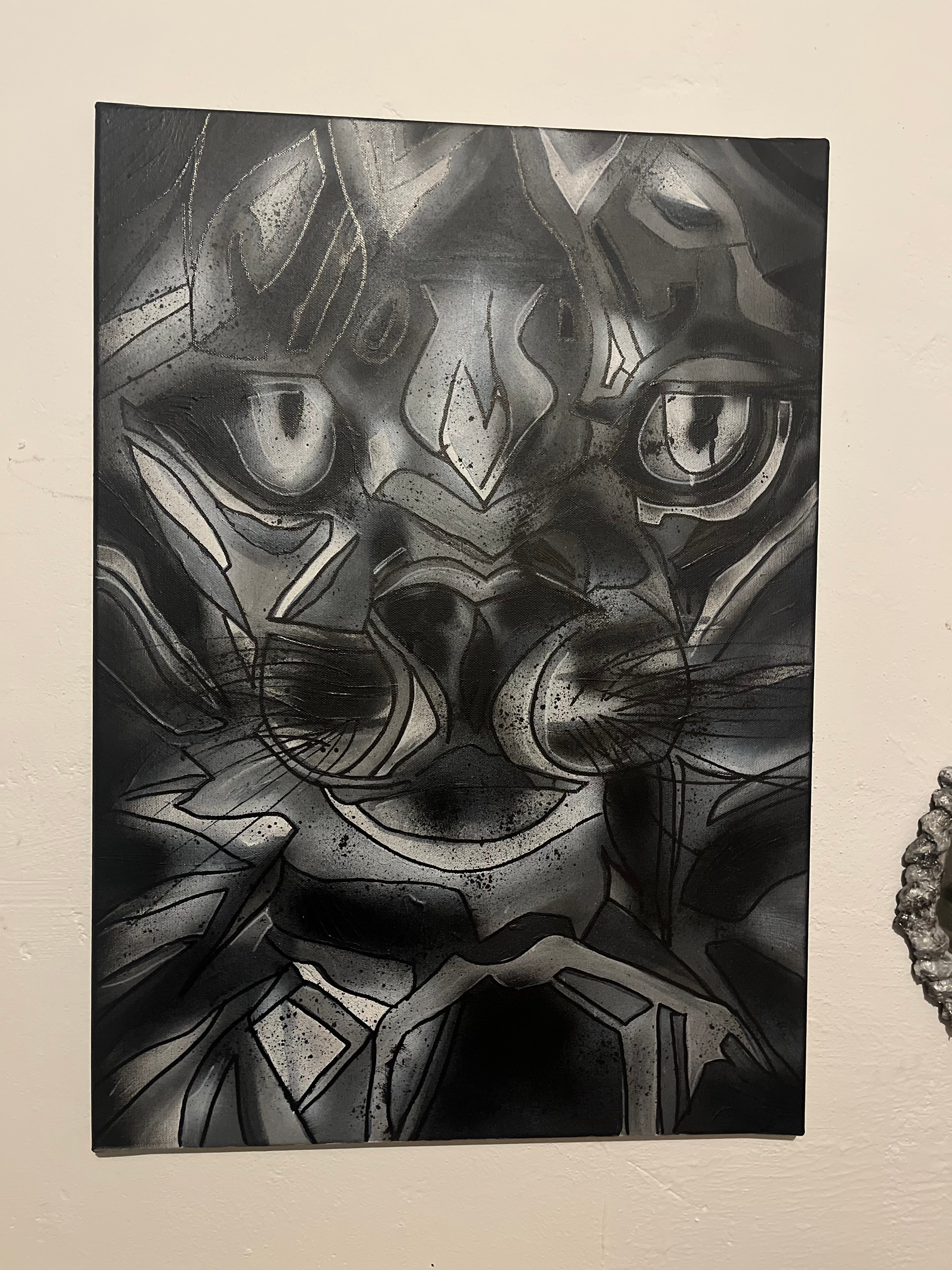 Black and White Abstract Painting