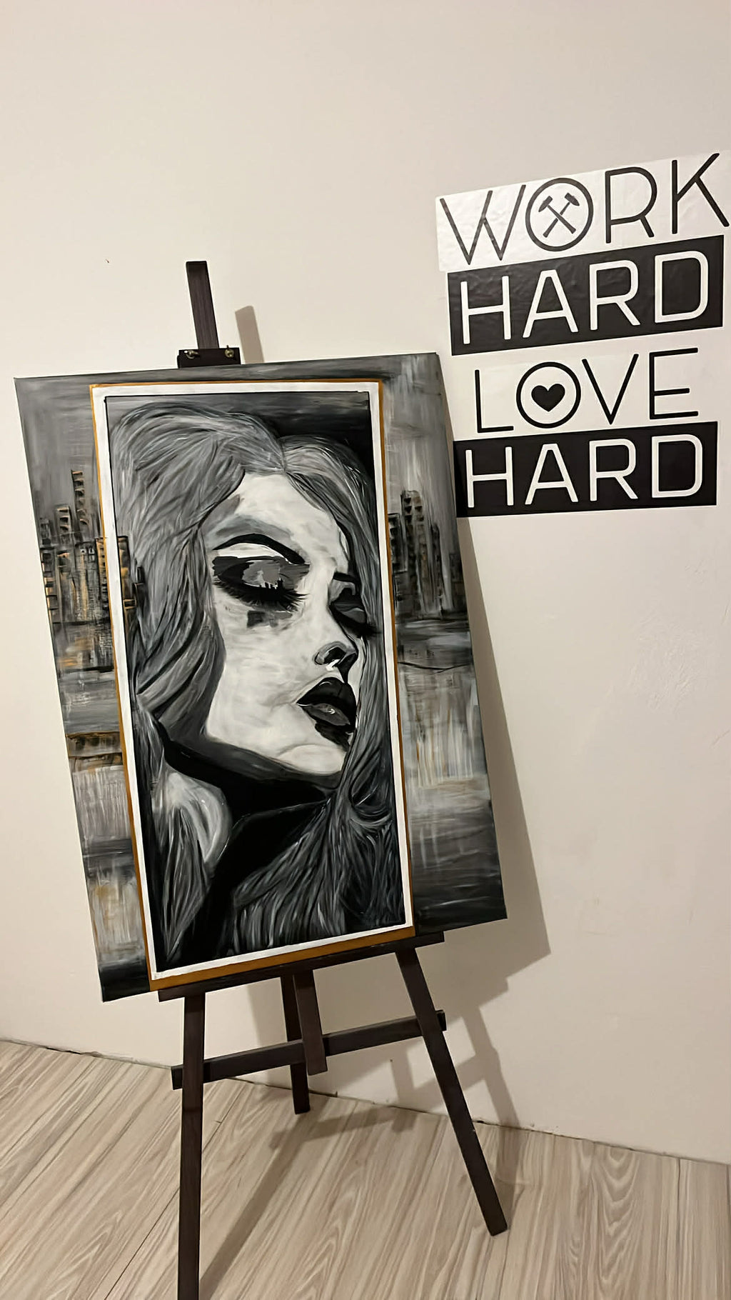 Hard Love - Original Black & White Painting