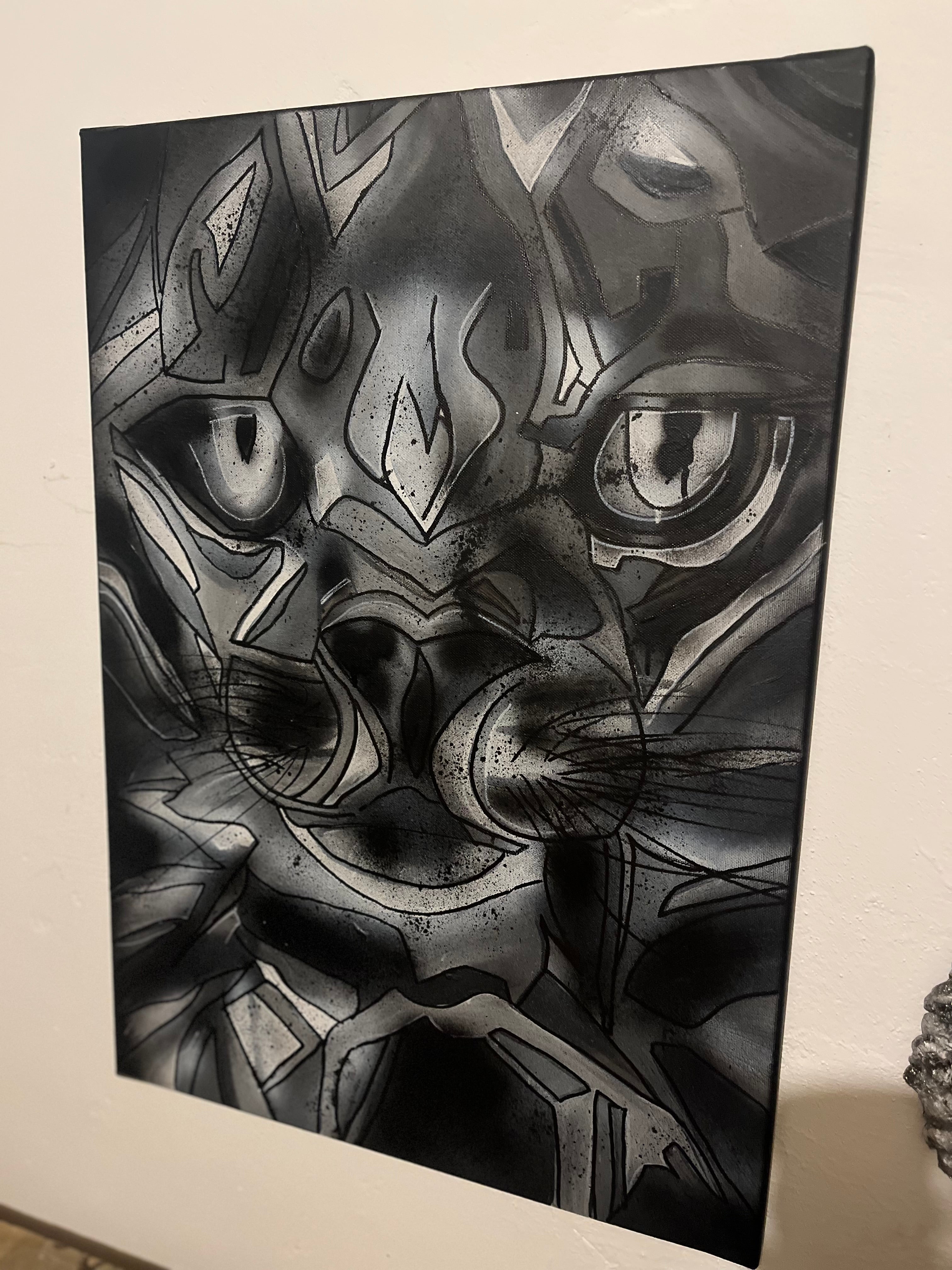 Black and White Abstract Painting